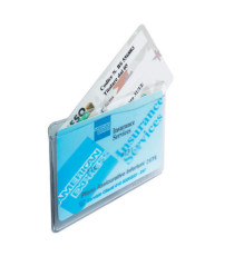 Porta Cards - 2 tasche - 9,5 x 6,5 cm - trasparente - Favorit - conf. 50 pezzi
