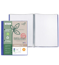 Portalistini personalizzabile Ermes TI - 22 x 30 cm - PP riciclato - 20 buste - blu - Sei Rota