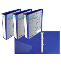 Raccoglitore personalizzabile KingShow - 22 x 30 cm - 4 anelli a D 65 mm - dorso 8 cm - blu - Starline