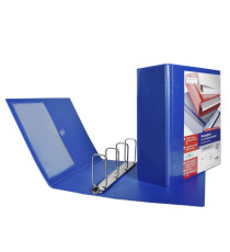 Raccoglitore personalizzabile Stelvio TI - 22 x 30 cm - 4 anelli a Q 100 mm - dorso 13 cm - blu - Sei Rota