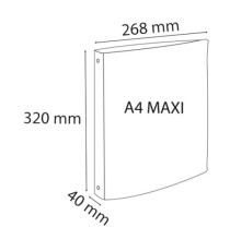 Raccoglitore rigato Crystal Colours - A4 Maxi - 4 anelli tondi 30 mm - dorso 4 cm - PP - colori assortiti - Exacompta