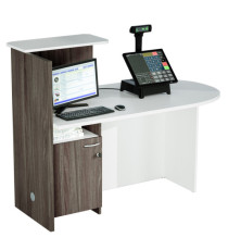 Reception concept - destra - 145 x 83 x 117 cm - bianco/frassino toscano