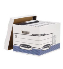 Scatola archivio Bankers Box System - con coperchio - 33,3 x 28,5 x 38 cm - bianco - Fellowes