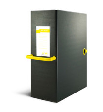 Scatola archivio Big Next - dorso 12 cm - 25 x 35 cm - nero/giallo - Sei Rota