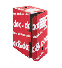 Scatola archivio Dox&Dox - 17 x 35 x 25 cm - bianco e rosso - Esselte Dox