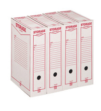 Scatola archivio Storage - A4 - 8,5 x 31,5 x 22,3 cm - bianco e rosso - Esselte Dox