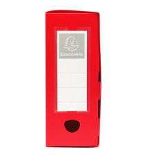 Scatola per archivio box - con bottone - 25 x 33 cm - dorso 10 cm - rosso - Exacompta