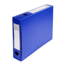 Scatola per archivio box - con bottone - 25 x 33 cm - dorso 6 cm - blu - Exacompta