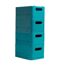 Scatola pieghevole The Smart Case midi Skandi - 27,6 x 18,8 x 12 cm - blu pacifico - Exacompta