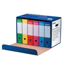Scatola registratori Oxford G85 - dorso - 8 cm - protocollo 23 x 33 cm - colori assortiti - Esselte - conf. 6 pezzi