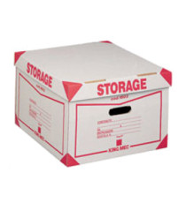 Scatola Storage - con coperchio - 38,5 x 26,4 x 39,7 cm - bianco e rosso - Esselte Dox