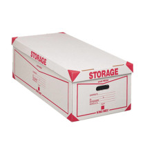 Scatola Storage - con coperchio - 38,5 x 26,4 x 75,5 cm - bianco e rosso - Esselte Dox