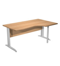 Scrivania Compact Destro Easy - 160 x 60/80/100 cm - Faggio/grigio cromato