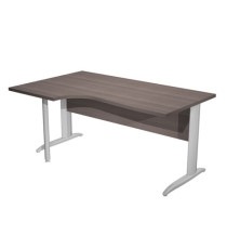 Scrivania Compact Sinistro Easy - 160 x 60/80/100 cm - Frassino toscano/grigio cromato