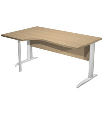 Scrivania Compact Sinistro Easy - 160 x 60/80/100 cm - Rovere/grigio alluminio