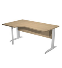 Scrivania Compact Sinistro Easy - 160 x 60/80/100 cm - Rovere/grigio cromato