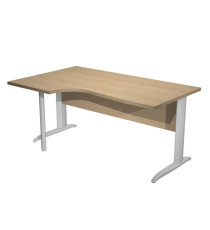 Scrivania Compact Sinistro Easy - 160 x 60/80/100 cm - Rovere/grigio cromato