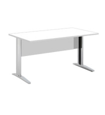 Scrivania lineare Easy - 120 x 80 x 72 cm - Bianco/grigio cromato