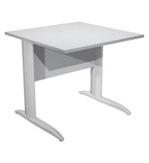 Scrivania lineare Easy - 80 x 80 x 72 cm - Grigio/grigio cromato