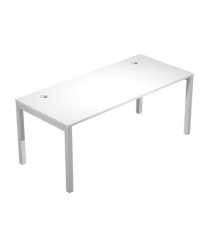 Scrivania singola Agorà - 180 x 80 x 74,6 cm - Bianco/grigio alluminio