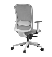 Seduta operativa Shape SHSTB - con braccioli regolabili - struttura bianca - grigio chiaro/grigio - Unisit