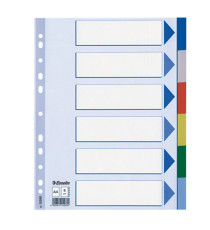 Separatore - 6 tasti colorati - PP - A4 - multicolore - Esselte