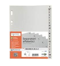 Separatore alfabetico A/Z Record R - PP - 15x21 cm - A5 - grigio - Sei Rota