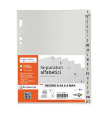 Separatore alfabetico A/Z Record R - PP - 21 x 29,7 cm - A4 - grigio - Sei Rota
