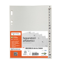 Separatore alfabetico A/Z Record R - PP - 21 x 29,7 cm - A4 - grigio - Sei Rota