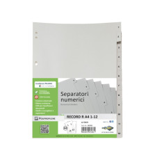 Separatore numerico 1/12 Record R - PP - 21 x 29.7 cm - A4 - Sei Rota