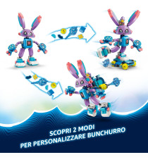 Lego DREAMZzz - 3 in 1 Izzie e il coniglietto del gaming Bunchurro - Lego 71490 con Skateboard e Booster Anni 7+ 252pz