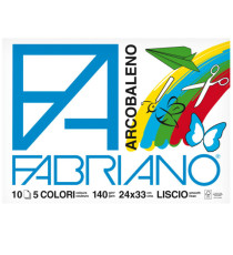 Album Arcobaleno - 24 x 33 cm - 10 fogli - 140 gr - 5 colori - Fabriano