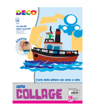 Album collage 700/20 - 35 x 50 cm - 20 fogli - carta rasata adesiva - colori assortiti - DECO