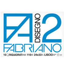 Album F2 - 24 x 33 cm - 10 fogli - 110 gr - liscio squadrato - punto metallo - Fabriano