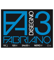 Album F3 - 24 x 33 cm - 10 fogli - 125 gr - nero - Fabriano