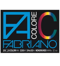 Album FaColore - 24 x 33 cm - 25 fogli - 220 gr - 5 colori - Fabriano