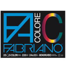 Album FaColore - 24 x 33 cm - 25 fogli - 220 gr - 5 colori - Fabriano