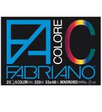 Album FaColore - 33 x 48 cm - 25 fogli - 220 gr - 5 colori - Fabriano