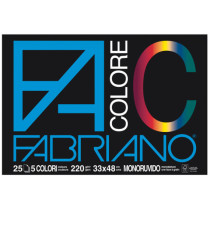 Album FaColore - 33 x 48 cm - 25 fogli - 220 gr - 5 colori - Fabriano