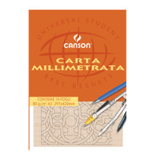 Blocco carta opaca millimetrata - A3 - 10 fogli - 80gr - Canson