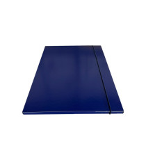 Cartella 3 lembi con elastico - 25 x 34 cm - dorso 1cm - blu - Starline