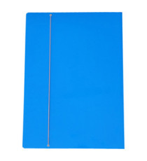 Cartella 3 lembi con elastico - A3 - dorso variabile - cartone plastificato - azzurro - Cartotecnica del Garda