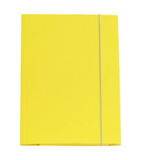 Cartella 3 lembi con elastico - A4 - dorso variabile - cartone plastificato - giallo - Cartotecnica del Garda