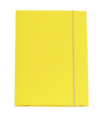 Cartella 3 lembi con elastico - A4 - dorso variabile - cartone plastificato - giallo - Cartotecnica del Garda