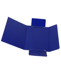Cartella 3 lembi con elastico - A4 - dorso variabile - presspan - blu - Cartotecnica del Garda