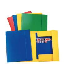 Cartella 3 lembi con elastico - A4 - dorso variabile - presspan - blu - Esselte