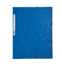 Cartella 3 lembi con elastico angolare - A4 - dorso 0,3 cm - cartoncino Lustrè - blu - Exacompta