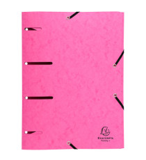 Cartella 3 lembi con elastico angolare - A4 - dorso 0,3 cm - cartoncino lustré - colori assortiti - Exacompta