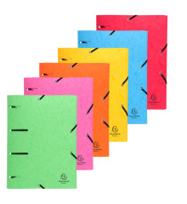 Cartella 3 lembi con elastico angolare - A4 - dorso 0,3 cm - cartoncino lustré - colori assortiti - Exacompta