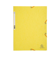 Cartella 3 lembi con elastico angolare - A4 - dorso 0,3 cm - cartoncino Lustrè - giallo limone - Exacompta